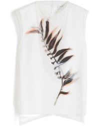 Sportmax - Haut Imprimé Feuille Sans Manches - Lyst