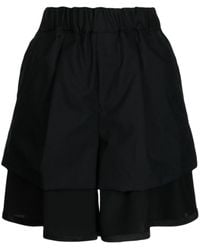 Noir Kei Ninomiya - Layered Wool Shorts - Lyst