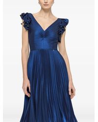 Nissa - Ruffled Pleated Midi Dress - Lyst