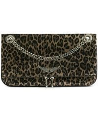 Zadig & Voltaire - Rock Ii Metal Leopard Clutch - Lyst