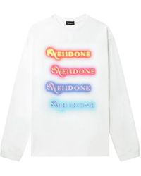we11done - Logo-Print Long-Sleeve Top - Lyst