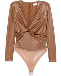 Elisabetta Franchi - Twist-Detail Long-Sleeve Bodysuit - Lyst