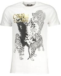Roberto Cavalli - Animal-Print Cotton T-Shirt - Lyst