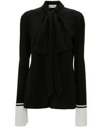 Victoria Beckham - Pleat-Detail Silk Blouse - Lyst