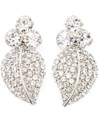 Jennifer Behr - Crystal-Embellished Leaf Earrings - Lyst