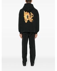 パーカー・フーディ Palm Angels \"Burning Monogram\" Print Sweatshirt Palm Angels Hoodie Back Burning Monogram Hoody in Black
