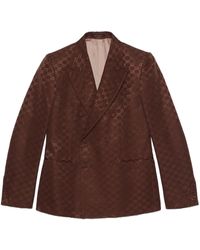 Gucci - GG Jacquard Double-breasted Blazer - Lyst