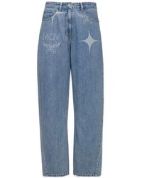 MCM - Logo-Print Straight-Leg Jeans - Lyst