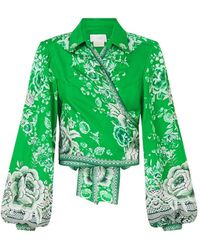 CAMILLA - Cropped Wrap Blouse - Lyst