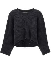 Maurizio Mykonos - Openwork-Back Cropped Sweater - Lyst