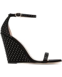 Stuart Weitzman - Nudistshine Studded Wedge Sandals - Lyst