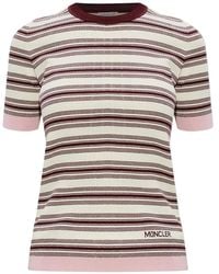 Moncler - Striped Knitted T-Shirt - Lyst