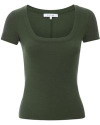 FRAME - Ribbed Modal T-shirt - Lyst