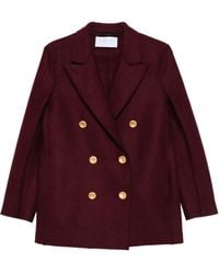 Harris Wharf London - Caban Doppiopetto Con Bottoni Color Oro - Lyst