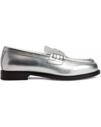 Giuseppe Zanotti - Euro Metallic-Effect Leather Loafer - Lyst