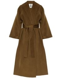 By Malene Birger - Trullem Belted Shawl-Collar Coat - Lyst