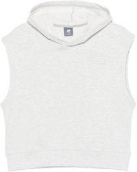 New Balance - Sleeveless Logo-Embroidered Hoodie - Lyst