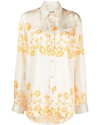 Nanushka - Floral-print Silk Shirt - Lyst
