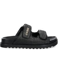 Guess - Fadeliza Woven-Strap Flat Sandals - Lyst
