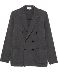 Lardini - Double-Breasted Knitted Blazer - Lyst
