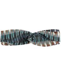 Lygia &amp; Nanny Bethania Patterned Knotted Headband in Green | Lyst UK