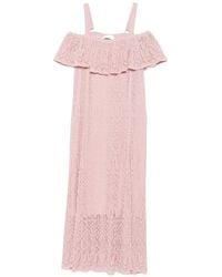 Zimmermann - Lace Ruffled Midi Dress - Lyst