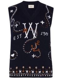 Weekend by Maxmara - Intarsia-Knit Sleeveless Virgin-Wool Sweater - Lyst