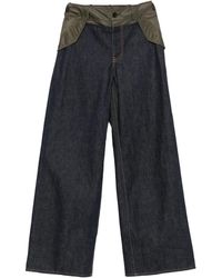 Sacai - Wide Leg Denim Pants - Lyst