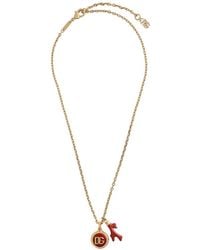 Dolce & Gabbana - Corallo Halskette Mit Dg-Logo - Lyst