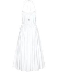 Dolce & Gabbana - Katoenen Jurk Met Halternek En Logoplakkaat - Lyst