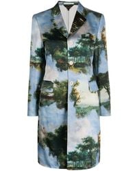 Comme des Garçons Mantel mit grafischem Print - Blau