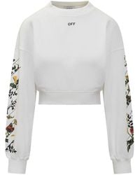 Off-White c/o Virgil Abloh - Rundhals-Sweatshirt mit Blumen-Print - Lyst