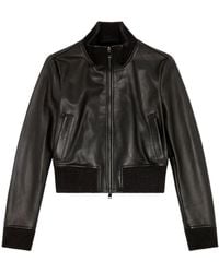 DIESEL - L-hung Logo-embossed Leather Jacket - Lyst