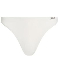 KARL LAGERFELD - Bas De Bikini Signature À Taille Haute - Lyst