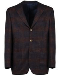 Kiton - Check-Pattern Blazer - Lyst