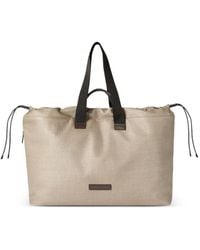 Brunello Cucinelli - Raffia-Effect Drawstring Leisure Bag - Lyst