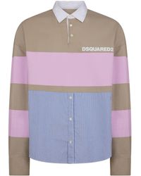 DSquared² - Logo-print Colour-block Shirt - Lyst