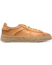 Santoni - Lace-up Leather Sneakers - Lyst