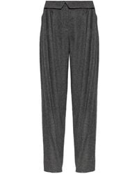 Emporio Armani - Lurex-Thread Pleated Trousers - Lyst