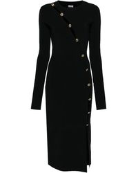 Versace Jeans Couture - Decorative-Buttons Knitted Midi Dress - Lyst