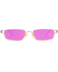 Gucci - Slim Rectangular-Frame Sunglasses - Lyst