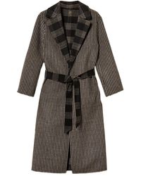 Twinset - Striped-Pattern Reversible-Design Coat - Lyst
