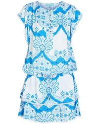 Melissa Odabash - Tiered Floral Print Beach Dress - Lyst
