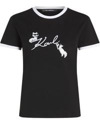 KARL LAGERFELD - Ikon Choupette Signature T-Shirt - Lyst