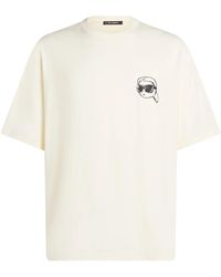 Karl Lagerfeld - T-Shirt Con Applicazione Ikon - Lyst