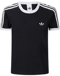 adidas - T-Shirt À 3 Rayures Et Col Ras Du Cou - Lyst