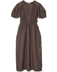 Cecilie Bahnsen - Betsy Smocked Flared Midi Dress - Lyst