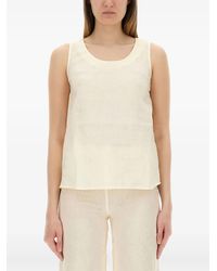 120% Lino - Linen Round-Neck Top - Lyst