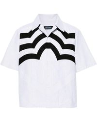 AV VATTEV - Striped Short-sleeve Cotton Shirt - Lyst