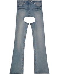 Courreges - Cut-out Flared Denim Trousers - Lyst